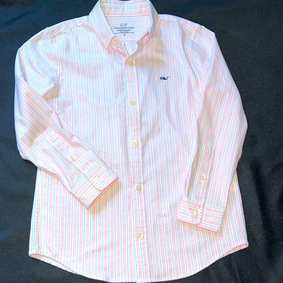 Vineyard vines kids boys stripes shirt size 7 - Picture 1 of 6